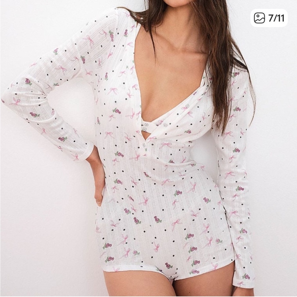For Love & Lemons Pointelle Sleep Romper